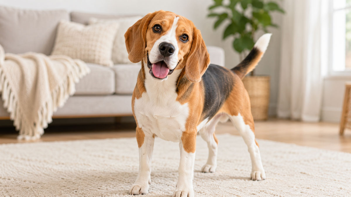 Happy Beagle for the Beagle age guide