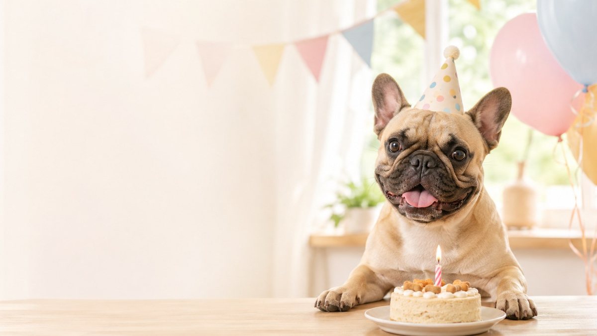 Happy dog with a birthday name theme for Best Human Names for Dogs