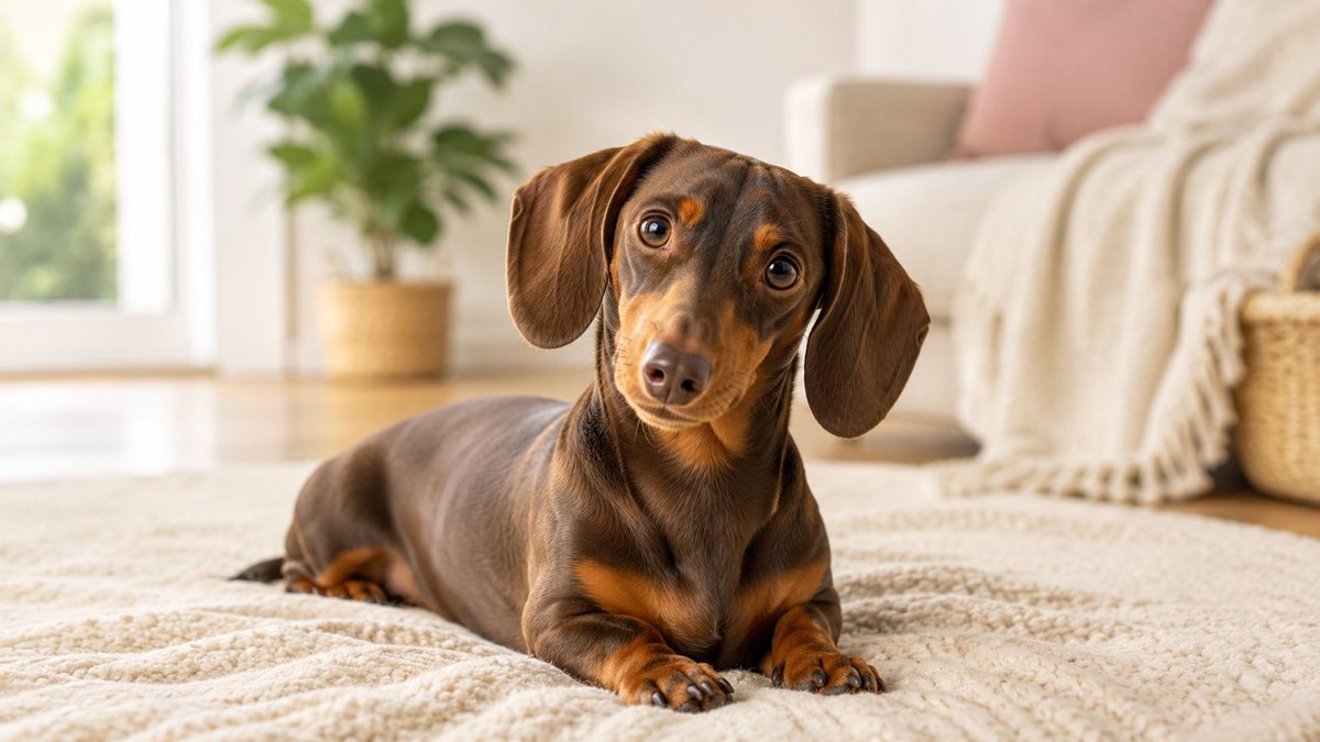 Happy Dachshund dog for the Dachshund age in human years guide